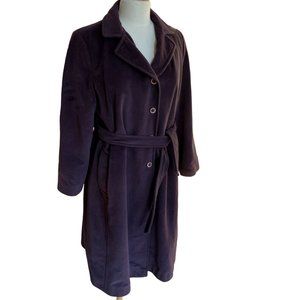 Vintage Lorendale By Bromleigh Velour Trench Coat Plum Whimsigoth U.S.A Made-L